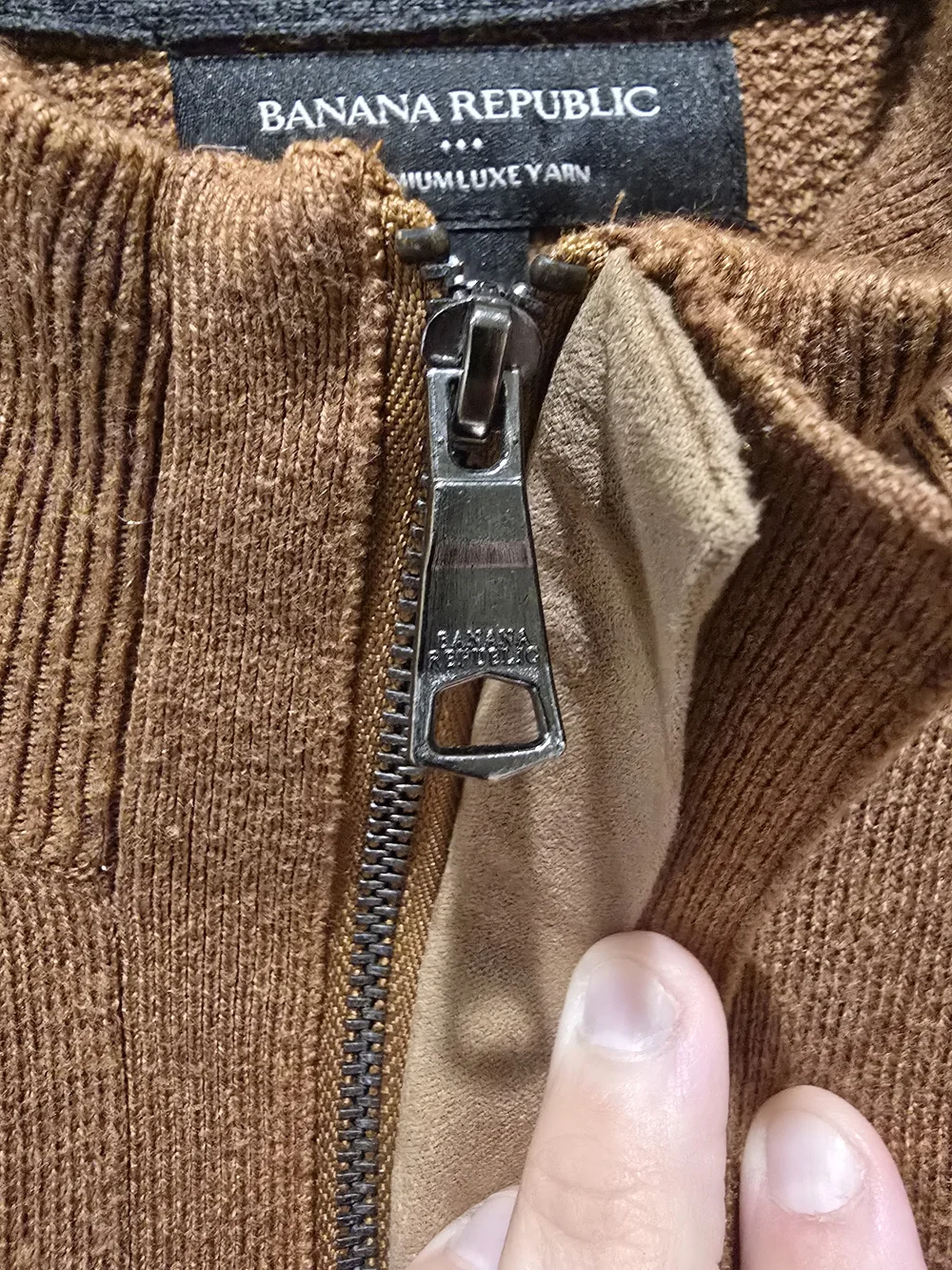 Banana Republic Men's Cashmere/Silk Blend Quarter-Zip Sweater Large